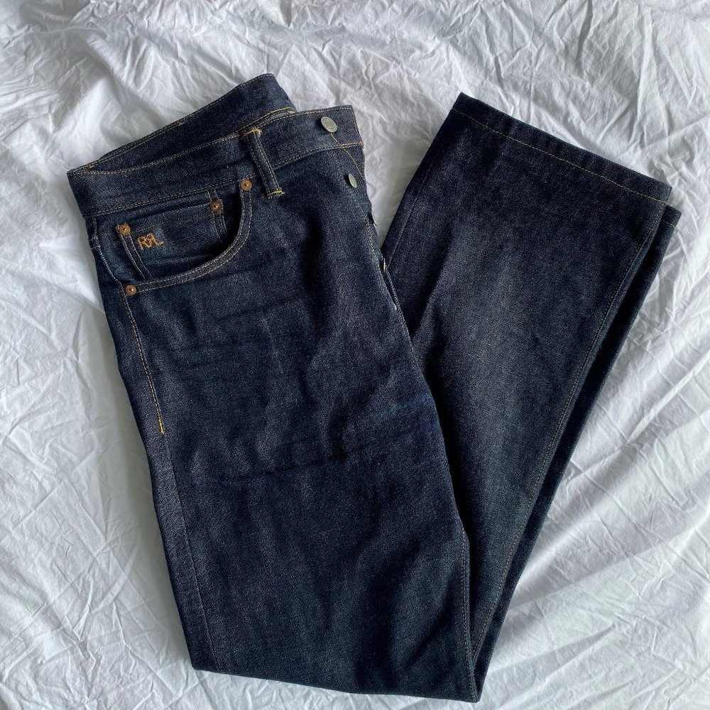 RRL Double RRL Straight Leg Dark Japan Woven Selvedge Jeans -- 33 X 32